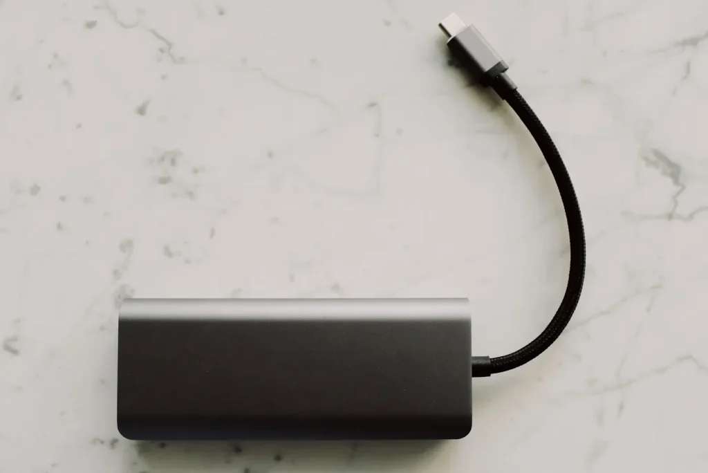 USB-C adapter with a short cable